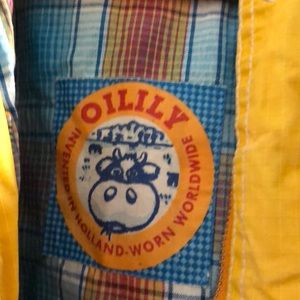 Hooded rain coat with zipper and snaps closures